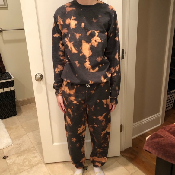 Bleach Dye Sweatsuit Discount Sale, UP 